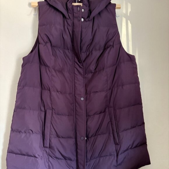 J. Jill Jackets & Blazers - J. Jill down vest, longer length, puffer with hood,  ladies size XL
